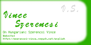 vince szerencsi business card